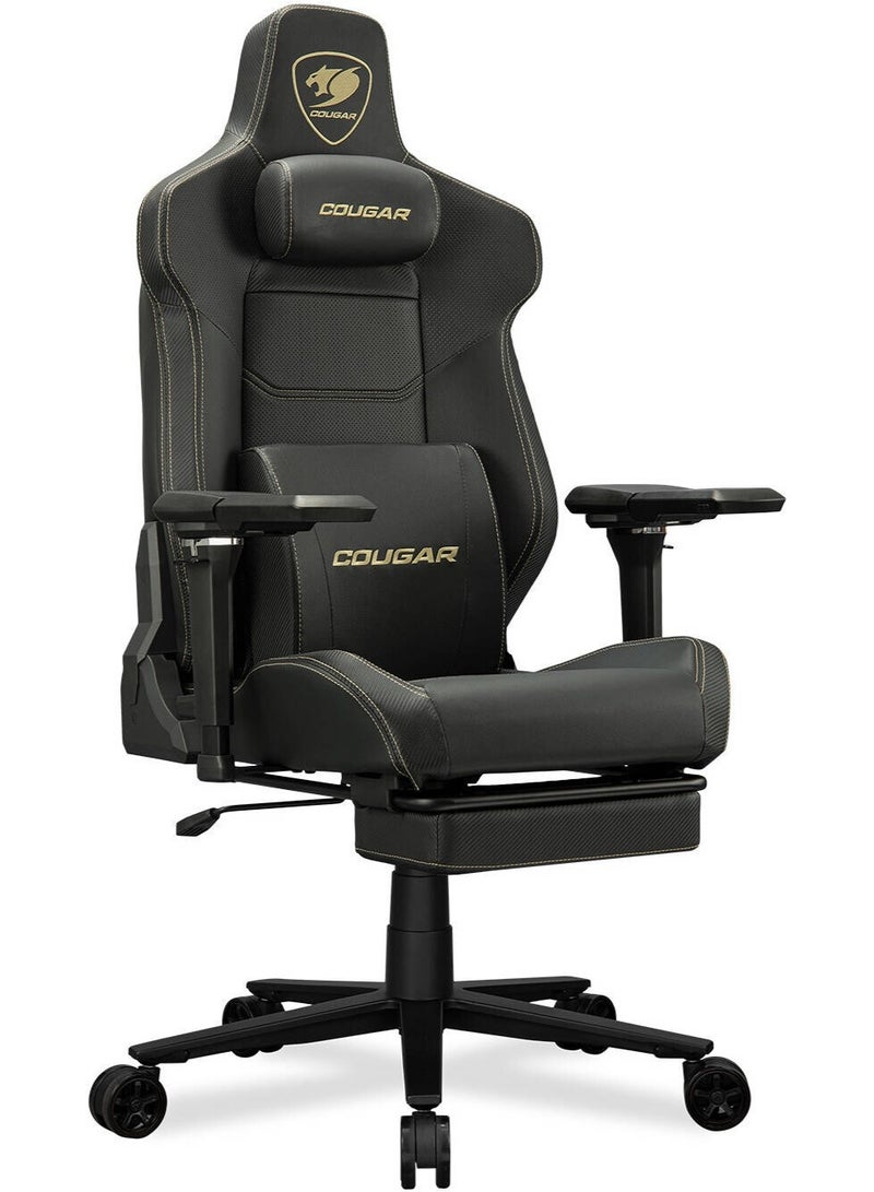 Cougar Armor EVO M Gaming Chair with Retractable Footrest, 5D Adjustable Armrests, Magnetic Memory Foam Neck Pillow, Lumbar Support Cushion, 155° Recline, Class 4 Gas Lift, Steel Frame, 160kg Capacity – Premium PVC Leather | 3MEVMGLB.0001 - Image 2